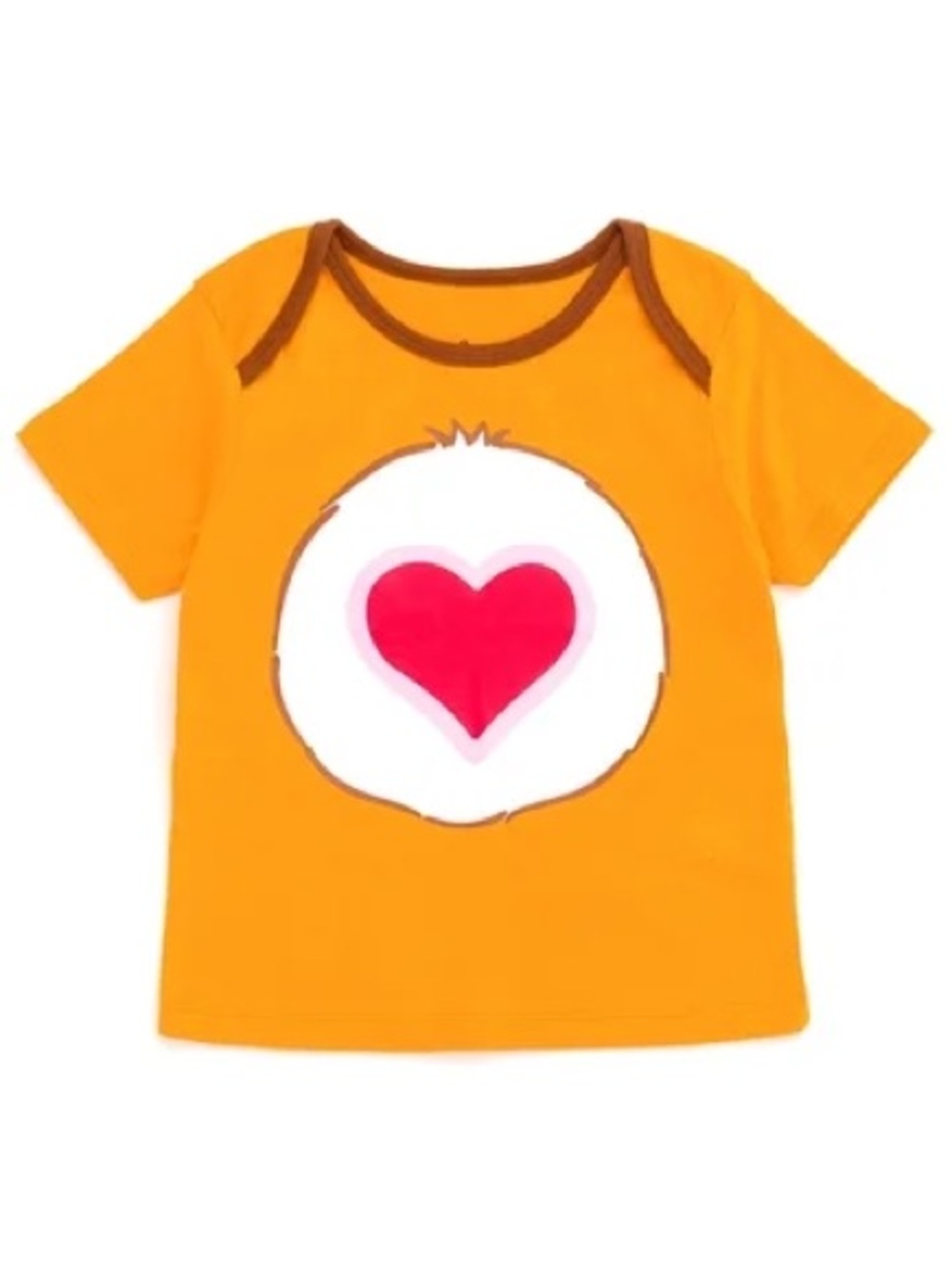 NWOT 3T Care Bears Tender Heart Orange Short-Sleeve Tee with Pink Heart Badge